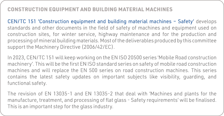 Construction equipment and building material machines CEN TC 151  Construction equipment and building material machin   