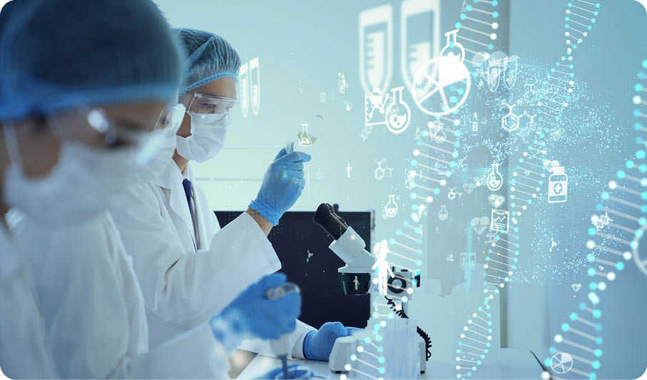 Genetic engineering concept  Medical science  Scientific Laboratory 