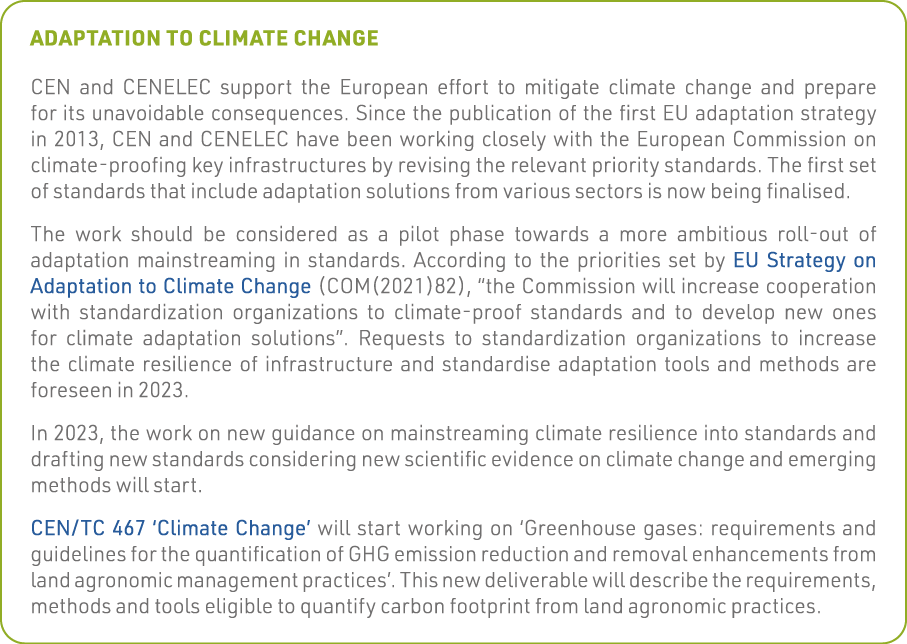 Adaptation to climate change CEN and CENELEC support the European effort to mitigate climate change and prepare for i   