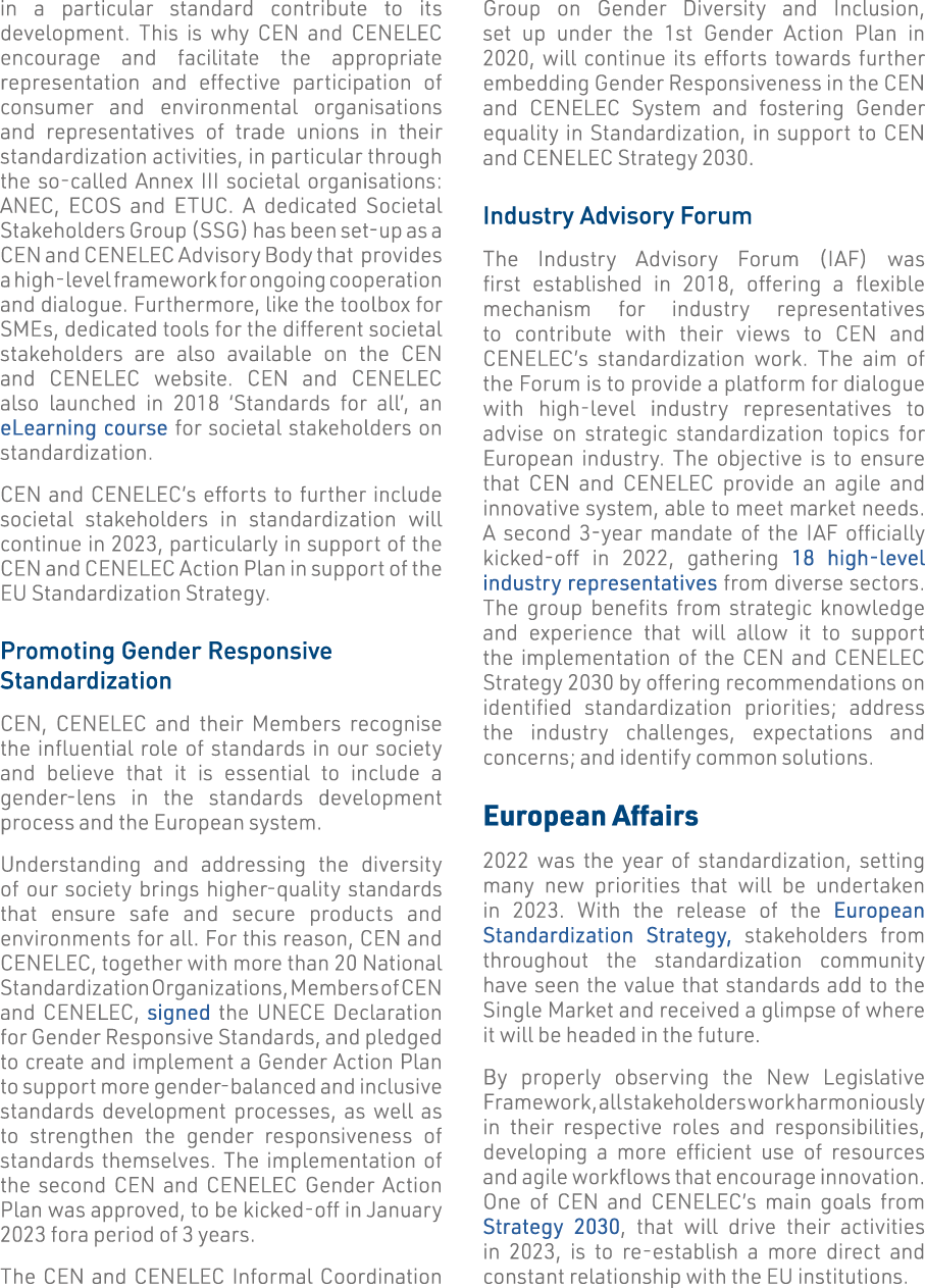 in a particular standard contribute to its development  This is why CEN and CENELEC encourage and facilitate the appr   