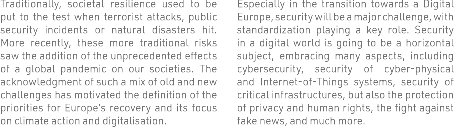 Traditionally, societal resilience used to be put to the test when terrorist attacks, public security incidents or na   