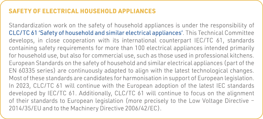 Safety of electrical household appliances Standardization work on the safety of household appliances is under the res   