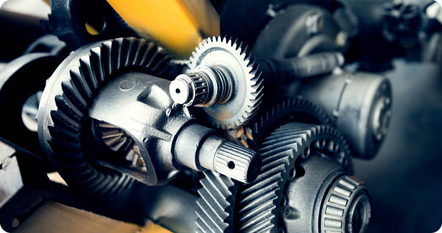 Cogwheels machinery, engineering and industry or concepts such as teamwork and search engine 