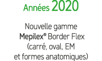 Ann es 2020 Nouvelle gamme Mepilex® Border Flex (carr , oval, EM et formes anatomiques)