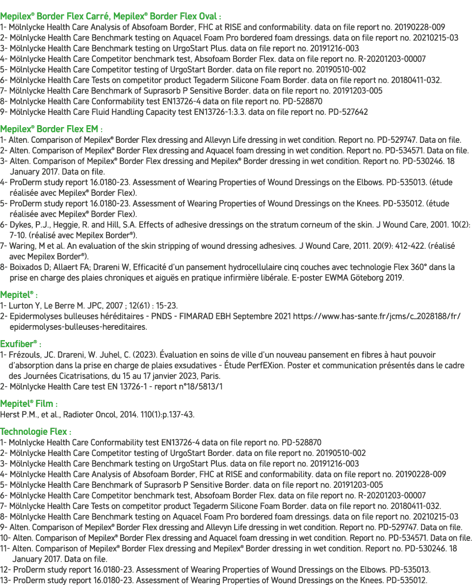 Mepilex® Border Flex Carr , Mepilex® Border Flex Oval : 1 M lnlycke Health Care Analysis of Absofoam Border, FHC at R...