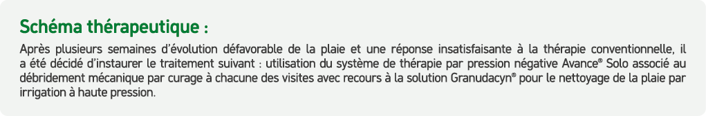 Sch ma th rapeutique : Apr s plusieurs semaines d’ volution d favorable de la plaie et une r ponse insatisfaisante  ...