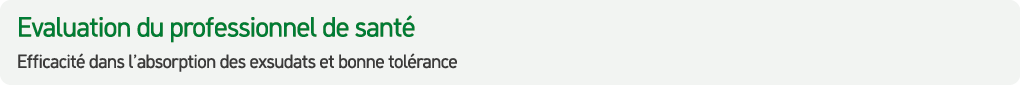 Evaluation du professionnel de sant Efficacit  dans l’absorption des exsudats et bonne tol rance