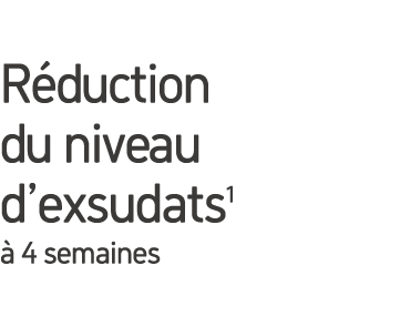 R duction du niveau d’exsudats1  4 semaines