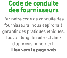 Code de conduite des fournisseurs Par notre code de conduite des fournisseurs, nous aspirons à garantir des pratiques   
