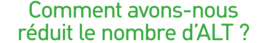 Comment avons-nous réduit le nombre d ALT   
