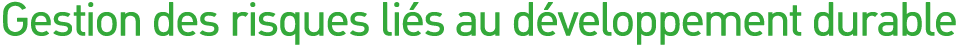 Gestion des risques liés au développement durable 