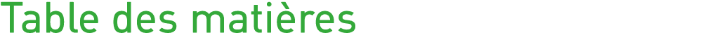 Table des matières