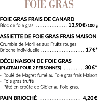 Foie gras Foie Gras frais de Canard Bloc de foie gras  13,90   100 g Assiette de Foie Gras frais Maison Crumble de Mo   