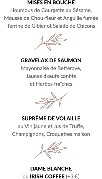 Mises en Bouche Houmous de Courgette au Sésame, Mousse de Chou-fleur et Anguille fumée Terrine de Gibier et Salade de   