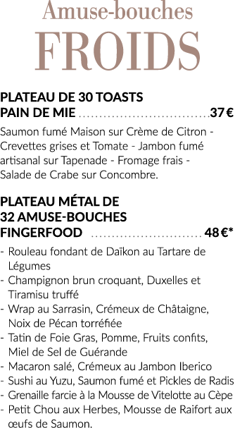 Amuse-bouches Froids Plateau de 30 Toasts pain de mie 37   Saumon fumé Maison sur Crème de Citron - Crevettes grises    