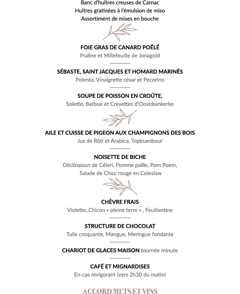 Banc d huîtres creuses de Carnac Huîtres gratinées à l émulsion de miso Assortiment de mises en bouche  Foie gras de    