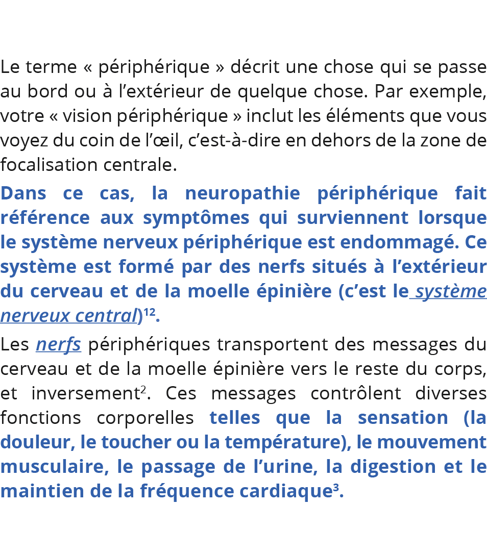 Le terme   périphérique   décrit une chose qui se passe au bord ou à l extérieur de quelque chose  Par exemple, votre   