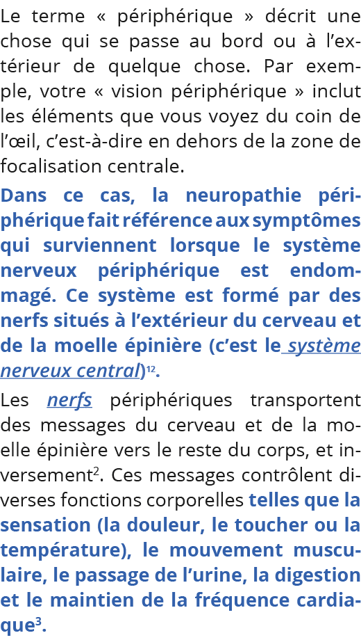 Le terme   périphérique   décrit une chose qui se passe au bord ou à l extérieur de quelque chose  Par exemple, votre   